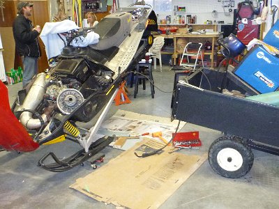 Shop Pictures Working On Tims Sled